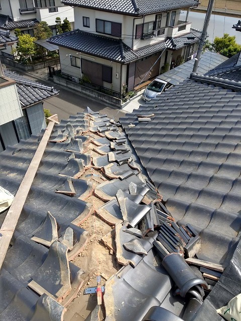 隅棟の瓦修理